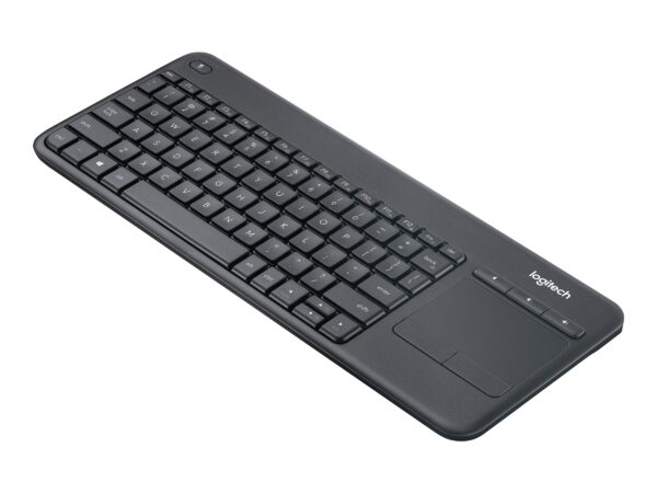 Teclado Inalámbrico Con Touchpad Incorporado, Para Controlar La PC Conectada A La TV, Color Negro, K400 Plus Logitech Español - 920-007123