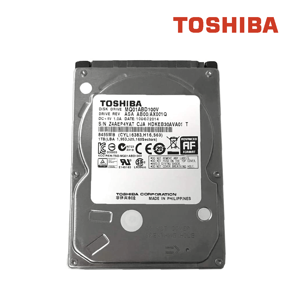 Toshiba 1TB 5400 RPM 128MB SATA 3, 2.5", 6GB/s