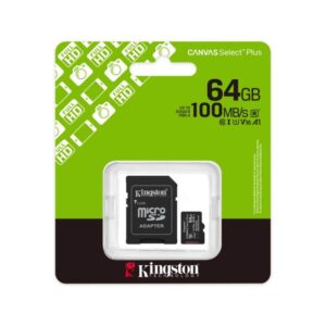 Micro SD Marca Kingston Modelo Canvas Select Plus Capacidad De 128GB Con Adaptador SD SDCS2/128GB