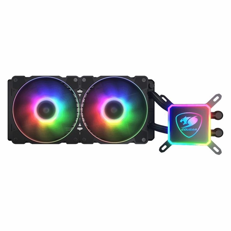 Sistema de enfriamiento Líquido 240mm Cougar AQUA ARGB, Socket compatibles: Intel Socket LGA 775 / 1150 / 1151 / 1155 / 1156 / 1366 / 1200 / 2011 / 2066 (Core i3 / i5 / i7 / i9 CPU), AMD TR4 / AM5 / AM4 / FM2 / FM1 / AM3+ / AM3 / AM2+ / AM2 CPU - CGR-AQUA ARGB 240