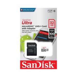Micro SD Secure Digital SDHC Sandisk Ultra 32Gb Clase 10 Con Adaptador SD 100Mb/S-SDSQUNR032GGN3MA