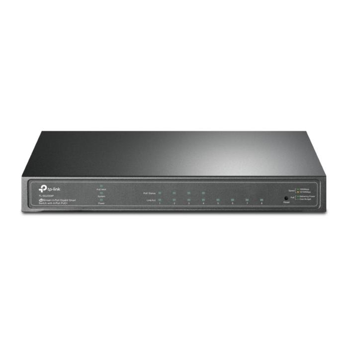 TP-LINK Switch JetStream 8-Port Gigabit Smart Switc - 4 x 10/100/1000 + 4 x 10/100/1000 (PoE+) - PoE+ (62 W) - TL-SG2008P