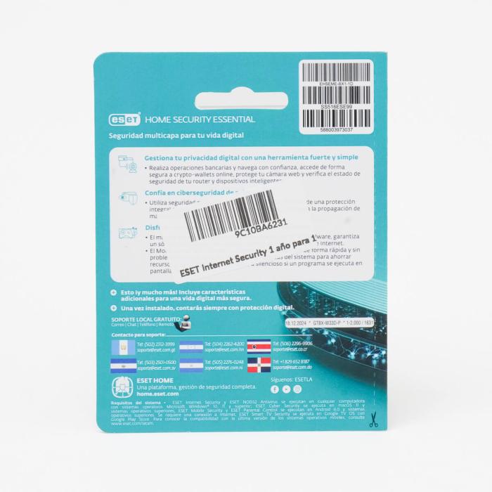 ESET Internet Security - Base License - ESD TO PRINT - 1 Año - 1 PC- EISBX-HP1-1PTP