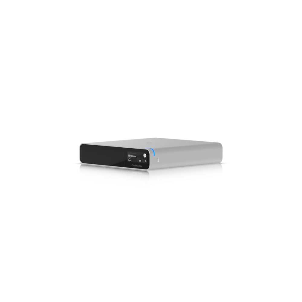 Ubiquiti Cloud Key SSD Minio servidor Unifi Controller - Material de la carcasa: Aluminio anodizado Hardware – Procesador: Chip basado en Arm® Cortex-A53® de ocho núcleos - Interfaz de gestión: Ethernet Bluetooth Interfaz de red (1) puerto GbE RJ45 – Memoria: 32GB eMMC 3 GB RAM - Capacidad de SSD: SSD SATA de 2,5" y 1 TB (actualizable por el usuario*) *CloudKey+ solo admite unidades que pueden funcionar con alimentación de 5 V. Las unidades que requieren alimentación adicional no son compatibles