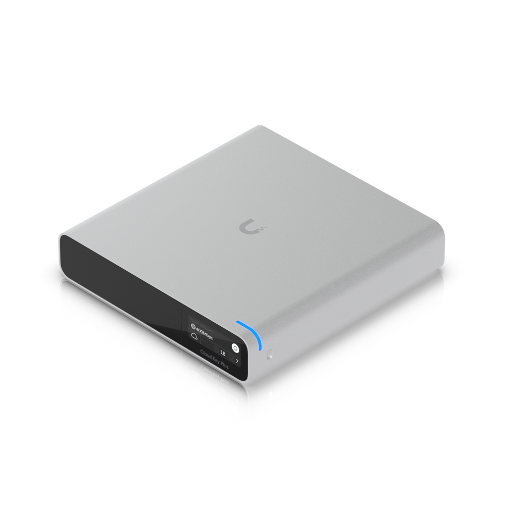 Ubiquiti Cloud Key SSD Minio servidor Unifi Controller - Material de la carcasa: Aluminio anodizado Hardware – Procesador: Chip basado en Arm® Cortex-A53® de ocho núcleos - Interfaz de gestión: Ethernet Bluetooth Interfaz de red (1) puerto GbE RJ45 – Memoria: 32GB eMMC 3 GB RAM - Capacidad de SSD: SSD SATA de 2,5" y 1 TB (actualizable por el usuario*) *CloudKey+ solo admite unidades que pueden funcionar con alimentación de 5 V. Las unidades que requieren alimentación adicional no son compatibles