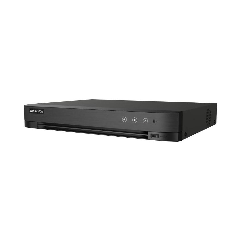 Hikvision IDS-7204HQHI-M1/XT DVR AcuSense 4 canales 1080p 1U H.265 - HDTVI/AHD/CVI/CVBS/IP - 1 disco duro SATA hasta 10TB - H.265 Pro+/H.265 Pro/H.265/H.264+/H.264 - Hasta 6 cámaras de red (6MP) pueden conectarse - Soporta Tecnología de Detección de Movimiento en todos los canales - Soporta Tecnología de Audio Bidireccional HDTVI en todos los canales - Capacidad de codificación hasta 3K (HDTVI)/5MP (AHD) - Soporta 1 canal de Reconocimiento Facial o 2 canales de Modelo Avanzado de Protección Peri