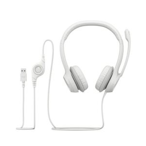 Logitech H390 Wired Headset for PC/Laptop, Off-white - Auricular - en oreja - cableado - USB-A - blanco hueso