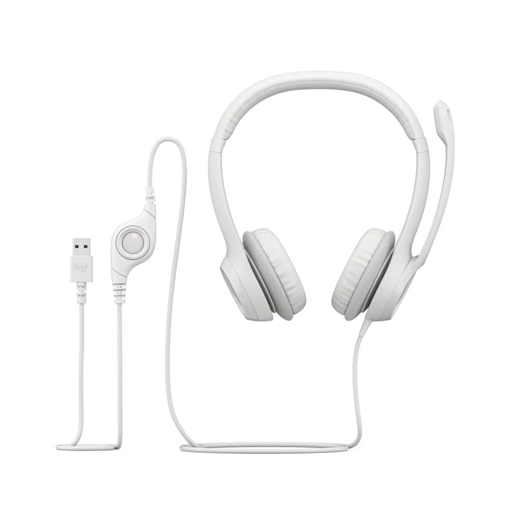 Logitech H390 Wired Headset for PC/Laptop, Off-white - Auricular - en oreja - cableado - USB-A - blanco hueso