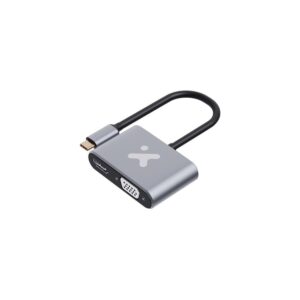 Xtech - Video adapter - USB Type C - HDMI female   VGA female - Aluminum - 2 in 1 XTC-542