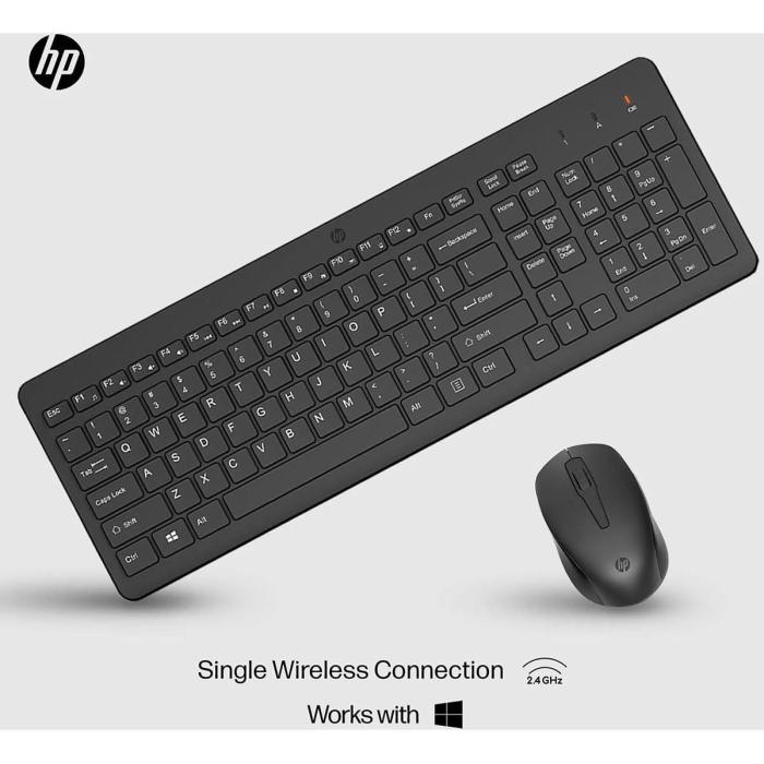 HP - Keyboard and mouse set - Spanish - Wireless - USB - All black - 2V9E6AA#ABM