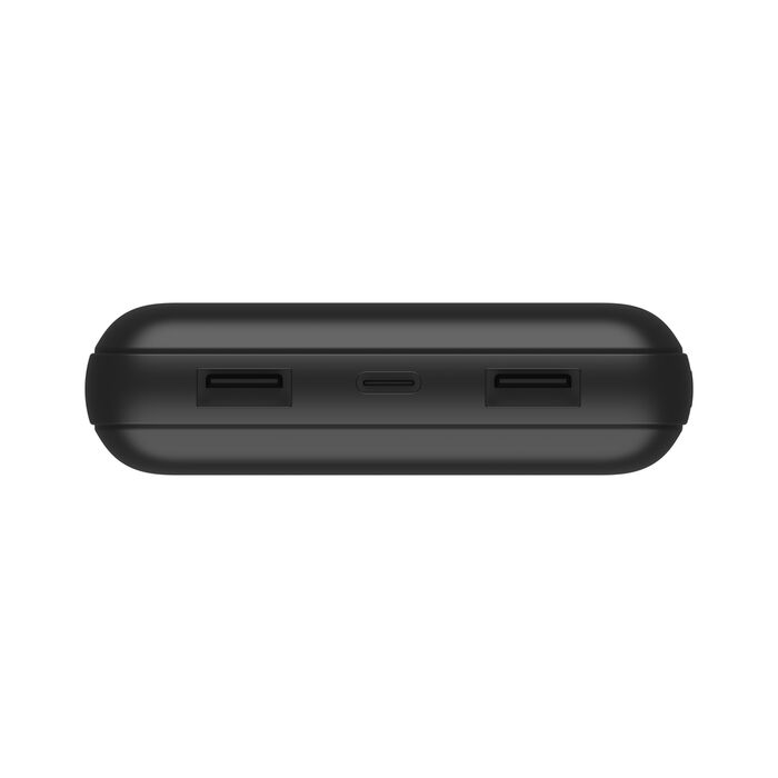 Belkin - Cargador portátil - 20000 mAh - 15 vatios - 3 A - 3 conectores de salida (24 pin USB-C, 2 x USB) - en el cable: USB-C - negro