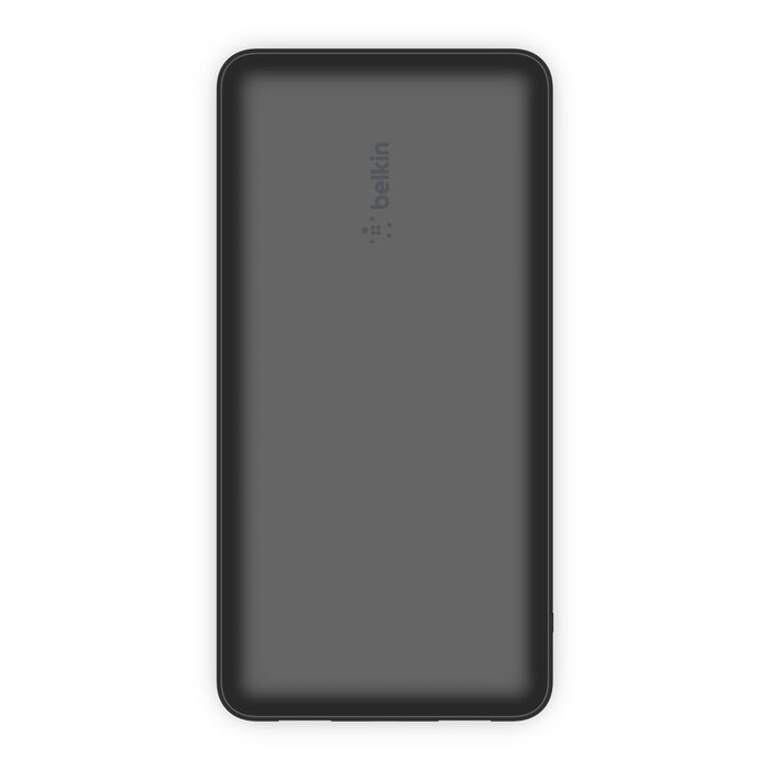 Belkin - Cargador portátil - 20000 mAh - 15 vatios - 3 A - 3 conectores de salida (24 pin USB-C, 2 x USB) - en el cable: USB-C - negro