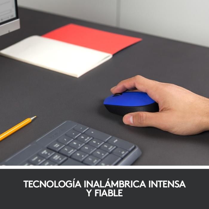 Logitech M170 - Ratón - diestro y zurdo - inalámbrico - 2.4 GHz - receptor inalámbrico USB - azul