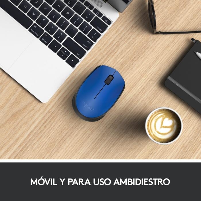 Logitech M170 - Ratón - diestro y zurdo - inalámbrico - 2.4 GHz - receptor inalámbrico USB - azul