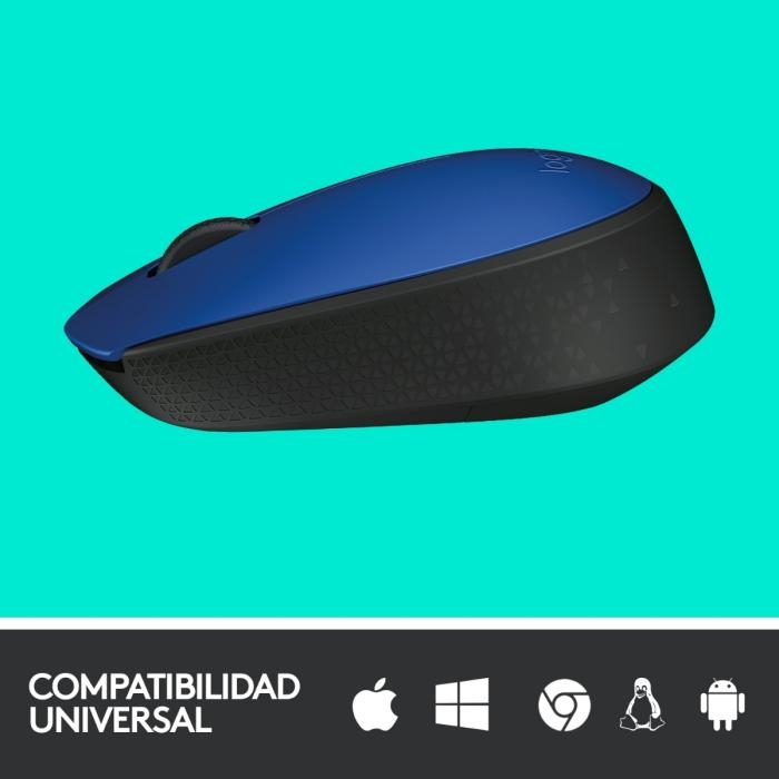 Logitech M170 - Ratón - diestro y zurdo - inalámbrico - 2.4 GHz - receptor inalámbrico USB - azul