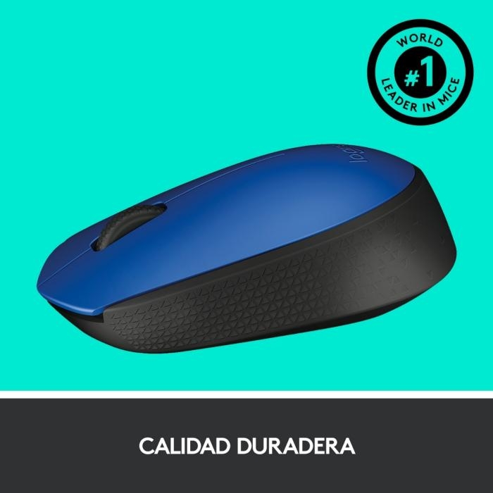 Logitech M170 - Ratón - diestro y zurdo - inalámbrico - 2.4 GHz - receptor inalámbrico USB - azul