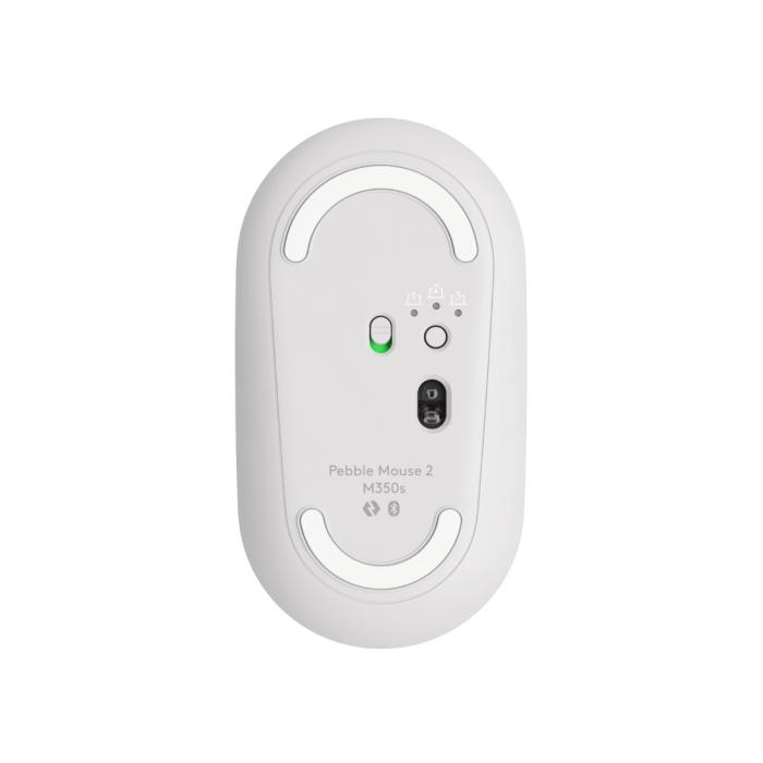 Logitech Pebble Mouse 2 M350s - Ratón - óptico - 3 botones - inalámbrico - Bluetooth - blanco
