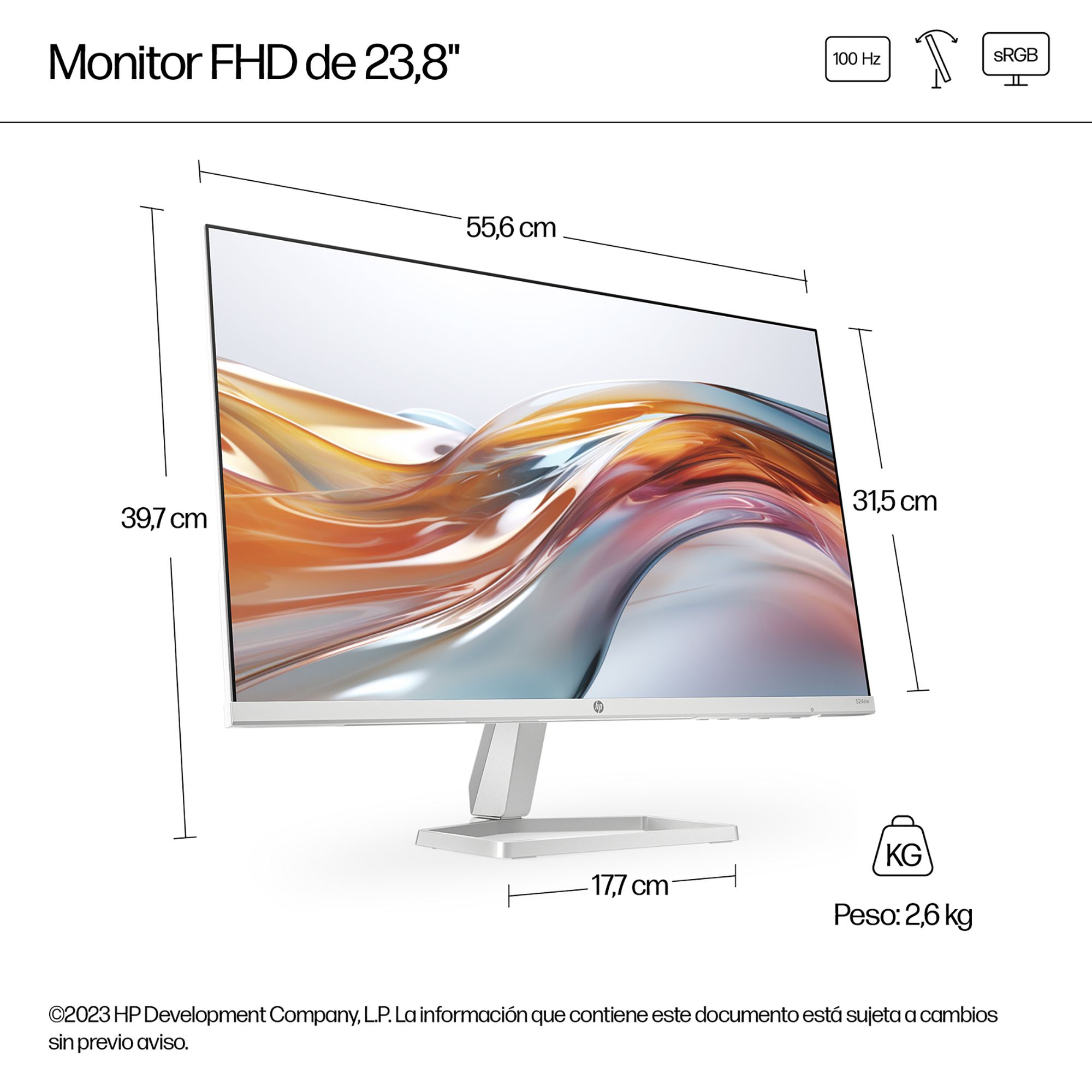 HP Series 5 - 23.8" - 1920 x 1080 - VGA / HDMI - IPS Monitor-524sw