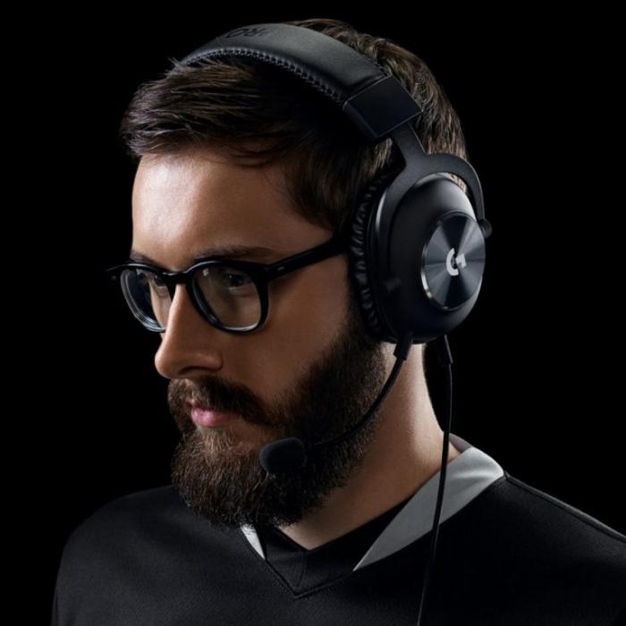 Logitech G Pro X with Blue VO!CE Technology - Auricular - tamaño completo - cableado - conector de 3,5 mm - aislamiento de ruido - negro