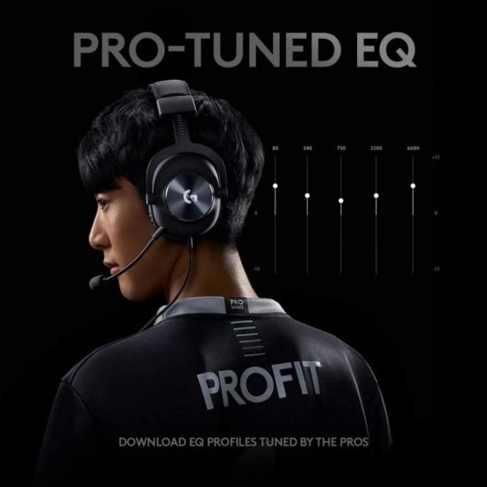 Logitech G Pro X with Blue VO!CE Technology - Auricular - tamaño completo - cableado - conector de 3,5 mm - aislamiento de ruido - negro
