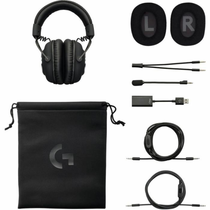Logitech G Pro X with Blue VO!CE Technology - Auricular - tamaño completo - cableado - conector de 3,5 mm - aislamiento de ruido - negro