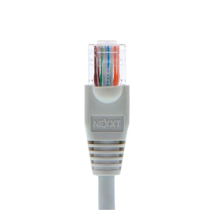 Nexxt - Cable de interconexión - RJ-45 (M) a RJ-45 (M) - 2.1 m - UTP - CAT 5e - moldeado, trenzado - gris