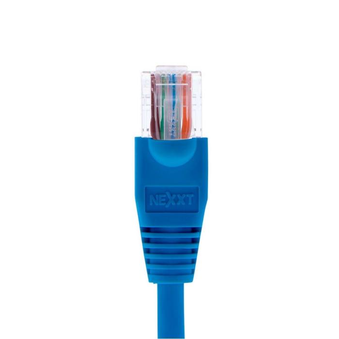 Nexxt - Cable de interconexión - RJ-45 (M) a RJ-45 (M) - 90 cm - UTP - CAT 5e - moldeado, trenzado - azul
