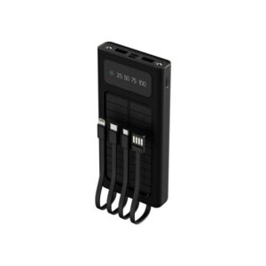 Xtech XPB-100 - Solar Power Bank - 24 pin USB-C / 4 pin USB Type A / 5 pin Micro-USB Type A - 24 pin USB-C / 4 pin USB Type A / 5 pin Micro-USB Type A - Lithium ion polymer - Para Universal - built-in charg cables10,000mAh