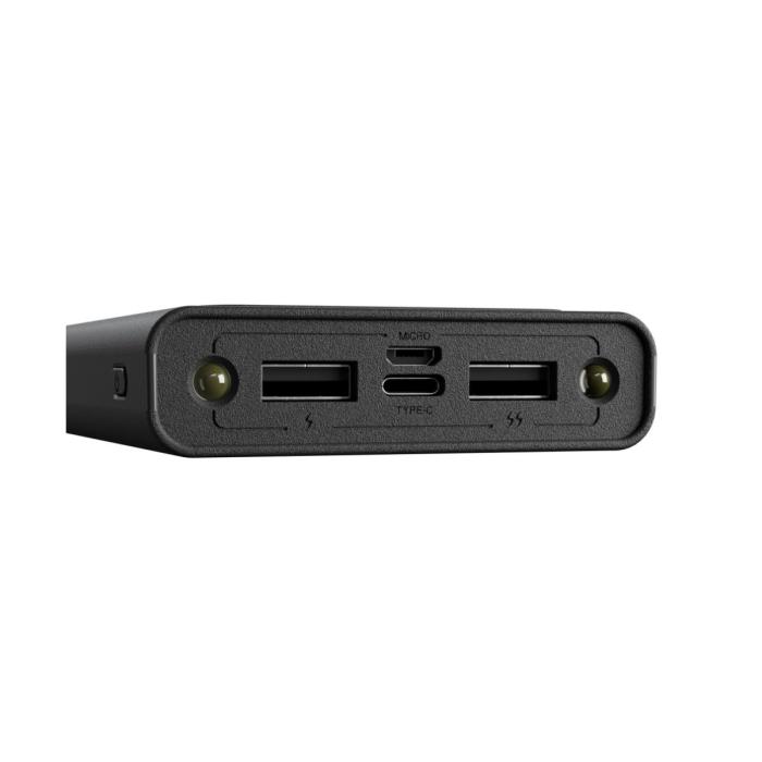 Xtech XPB-100 - Solar Power Bank - 24 pin USB-C / 4 pin USB Type A / 5 pin Micro-USB Type A - 24 pin USB-C / 4 pin USB Type A / 5 pin Micro-USB Type A - Lithium ion polymer - Para Universal - built-in charg cables10,000mAh