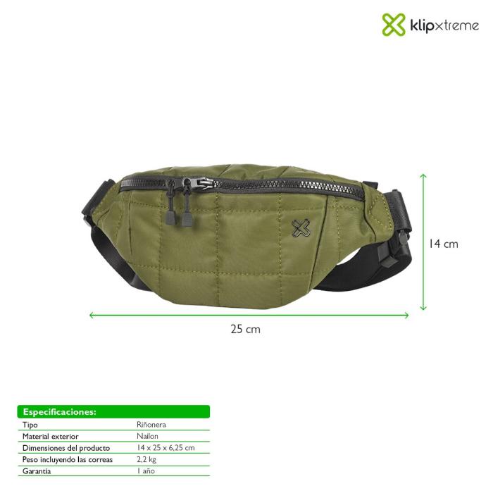 Klip Xtreme KFP-550 - Belt bag - Green - Water repellent