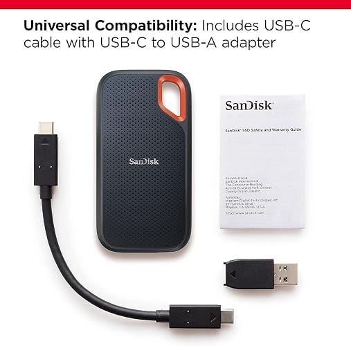 SanDisk Extreme Portable - SSD - cifrado - 1 TB - externo (portátil) - USB 3.2 Gen 2 - AES de 256 bits