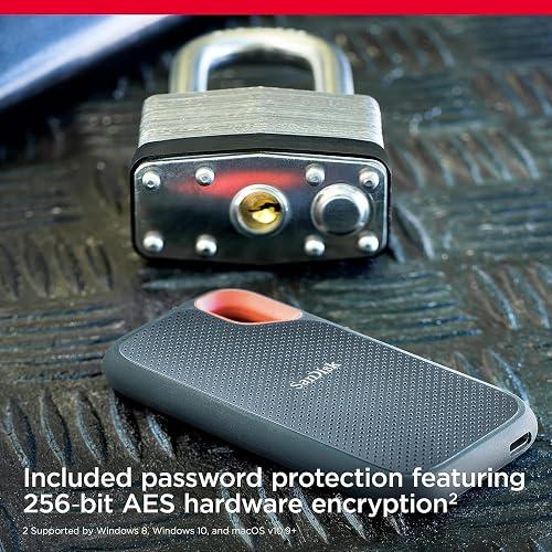 SanDisk Extreme Portable - SSD - cifrado - 1 TB - externo (portátil) - USB 3.2 Gen 2 - AES de 256 bits
