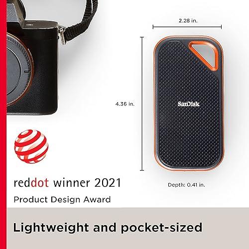 SanDisk Extreme PRO Portable - SSD - cifrado - 2 TB - externo (portátil) - USB 3.2 Gen 2x2 - AES de 256 bits - para Intel Next Unit of Computing 13 Pro Kit - NUC13ANHi5