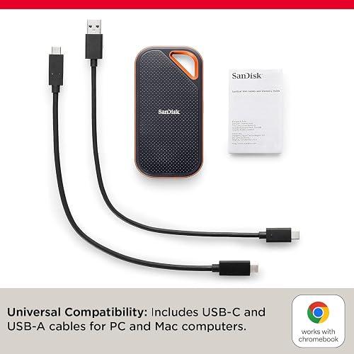 SanDisk Extreme PRO Portable - SSD - cifrado - 2 TB - externo (portátil) - USB 3.2 Gen 2x2 - AES de 256 bits - para Intel Next Unit of Computing 13 Pro Kit - NUC13ANHi5