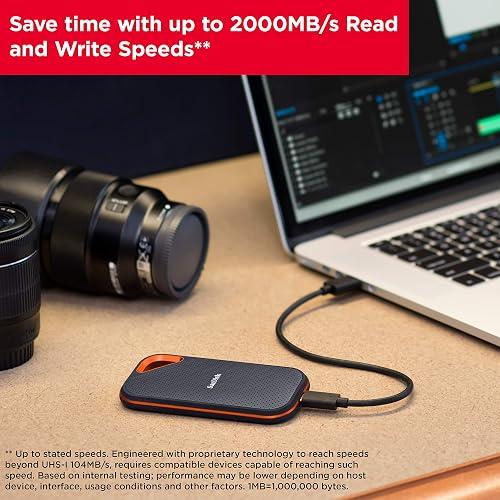 SanDisk Extreme PRO Portable - SSD - cifrado - 2 TB - externo (portátil) - USB 3.2 Gen 2x2 - AES de 256 bits - para Intel Next Unit of Computing 13 Pro Kit - NUC13ANHi5