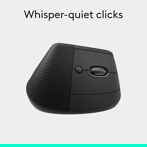 Logitech Lift Vertical Ergonomic Mouse - Ratón vertical - ergonómico - 6 botones - inalámbrico - 2.4 GHz, Bluetooth - receptor de USB Logitech Logi Bolt - blanco hueso