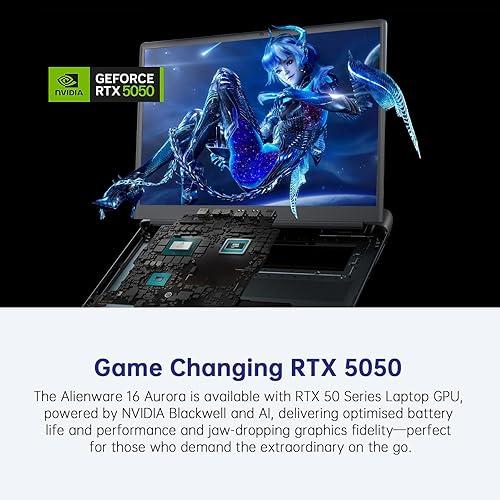 Dell Alienware Gaming Services AC16250 - Notebook - 16" - Intel Core 7 240H / 5.2 GHz - DDR5 SDRAM - 16 GB - 1 TB - NVIDIA GeForce RTX 5050 8 GB GDDR7 - Windows 11 Home - 1 Year Carry-In Service + 1 Year Complete Care