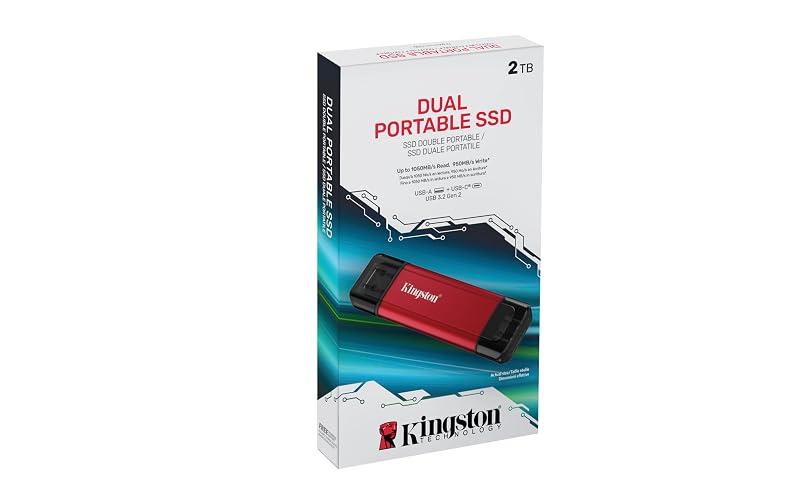 Kingston - External hard drive - 2TB Dual USB-A/C Portable SSD,