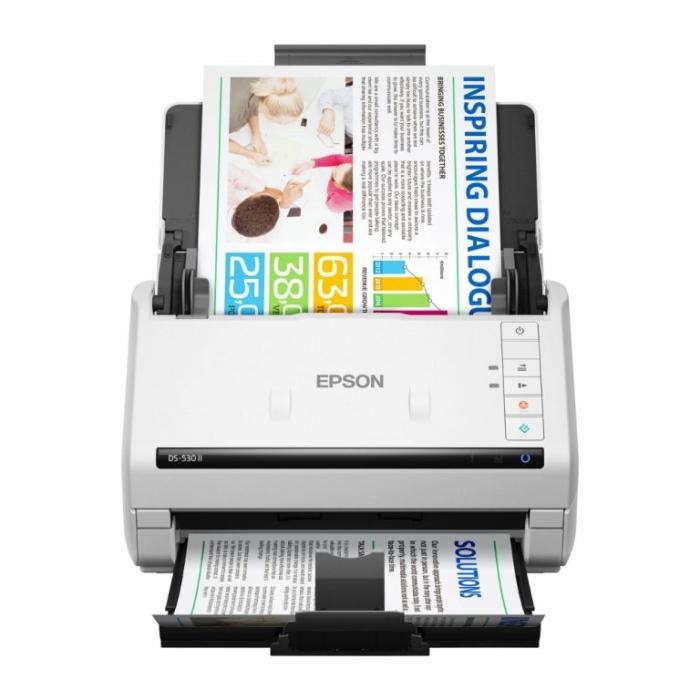 Epson DS-530 II - Escáner de documentos - hasta 35 ppm/70 ipm1, impresión a doble cara en 1 pasada - ADF 50 páginas - 600dpi - 27g/m2-413g/m2 - TWAIN / ISIS - Ciclo de trabajo diario 4,000 páginas - USB 3.0 - Windows / macOS - 1 año de garantía