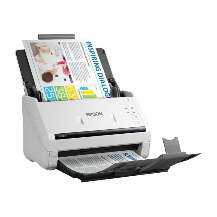Epson DS-530 II - Escáner de documentos - hasta 35 ppm/70 ipm1, impresión a doble cara en 1 pasada - ADF 50 páginas - 600dpi - 27g/m2-413g/m2 - TWAIN / ISIS - Ciclo de trabajo diario 4,000 páginas - USB 3.0 - Windows / macOS - 1 año de garantía
