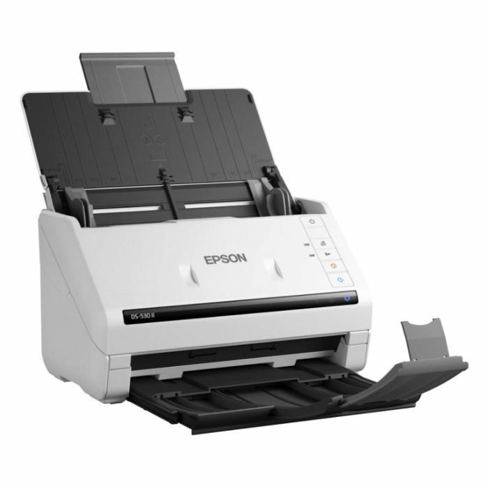 Epson DS-530 II - Escáner de documentos - hasta 35 ppm/70 ipm1, impresión a doble cara en 1 pasada - ADF 50 páginas - 600dpi - 27g/m2-413g/m2 - TWAIN / ISIS - Ciclo de trabajo diario 4,000 páginas - USB 3.0 - Windows / macOS - 1 año de garantía