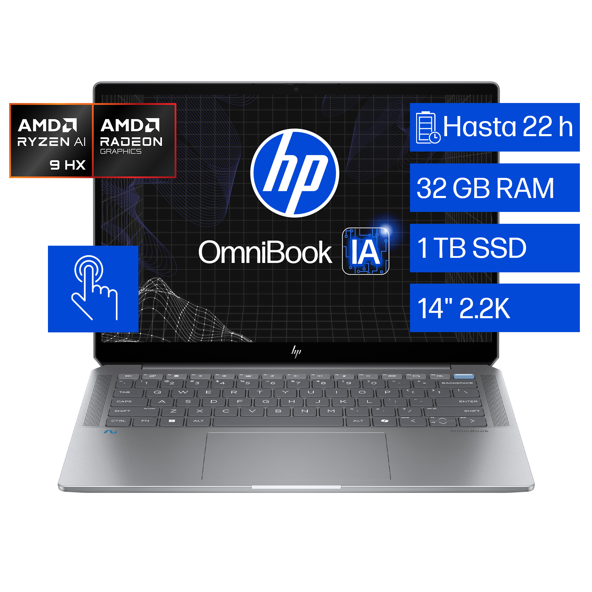 HP - Notebook - 14" - 2240 x 1400 - AMD Ryzen AI 9 HX 375 / 5.1 GHz - 16 GB - DDR5 SDRAM - 1 TB SSD - AMD Radeon 880M - 3-year warranty