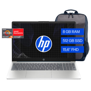 HP 15-fc0250la - Notebook - 15.6" - AMD Ryzen 5 7520U / 4.3 GHz - 8 GB - DDR5 SDRAM - 512 GB - AMD Radeon - Windows 11 Home - 1-year warranty - +Backp