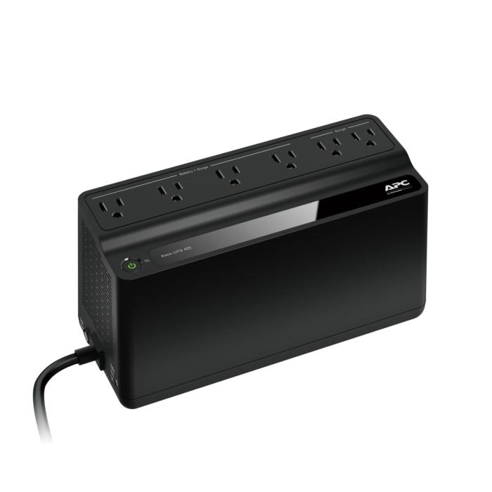 APC Back-UPS BE425M - UPS - CA 120 V - 255 vatios - 425 VA - 1 x baterías - conectores de salida: 6 - negro