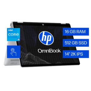 HP OmniBook 14-fp0054la - 14" - Intel 1334U - Core i5 / 4.6 GHz - LPDDR5 SDRAM - 512 GB SSD - Intel Graphics - Windows 11 Home - Spanish - + Pen