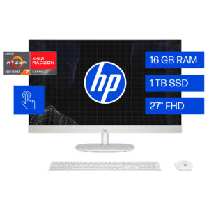 HP 27-cr0278la - All-in-one - AMD Ryzen 7 7730U / 4.5 GHz - DDR5 SDRAM - 1 TB HDD - 27" - UMA - Windows 11 Home - White