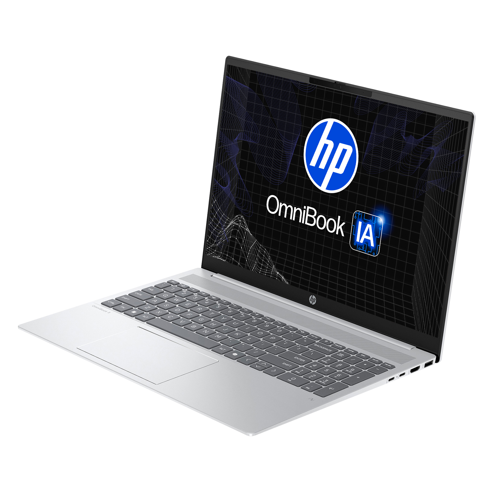Laptop HP OmniBook 5 AI 16-ag1051la, AMD Ryzen AI 5, 16 GB RAM, 512 GB SSD, 16" 2K, Windows 11 Home