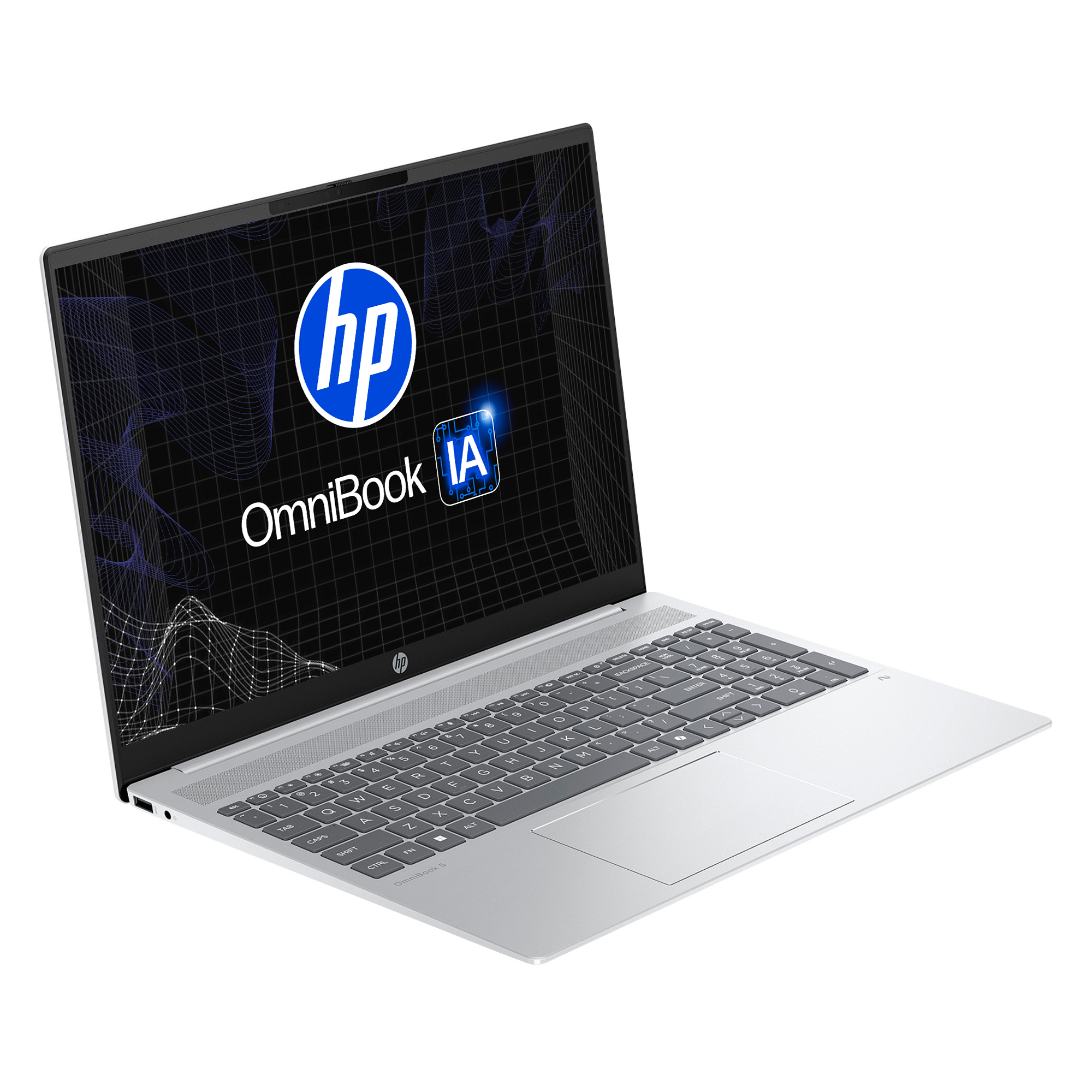 Laptop HP OmniBook 5 AI 16-ag1051la, AMD Ryzen AI 5, 16 GB RAM, 512 GB SSD, 16" 2K, Windows 11 Home