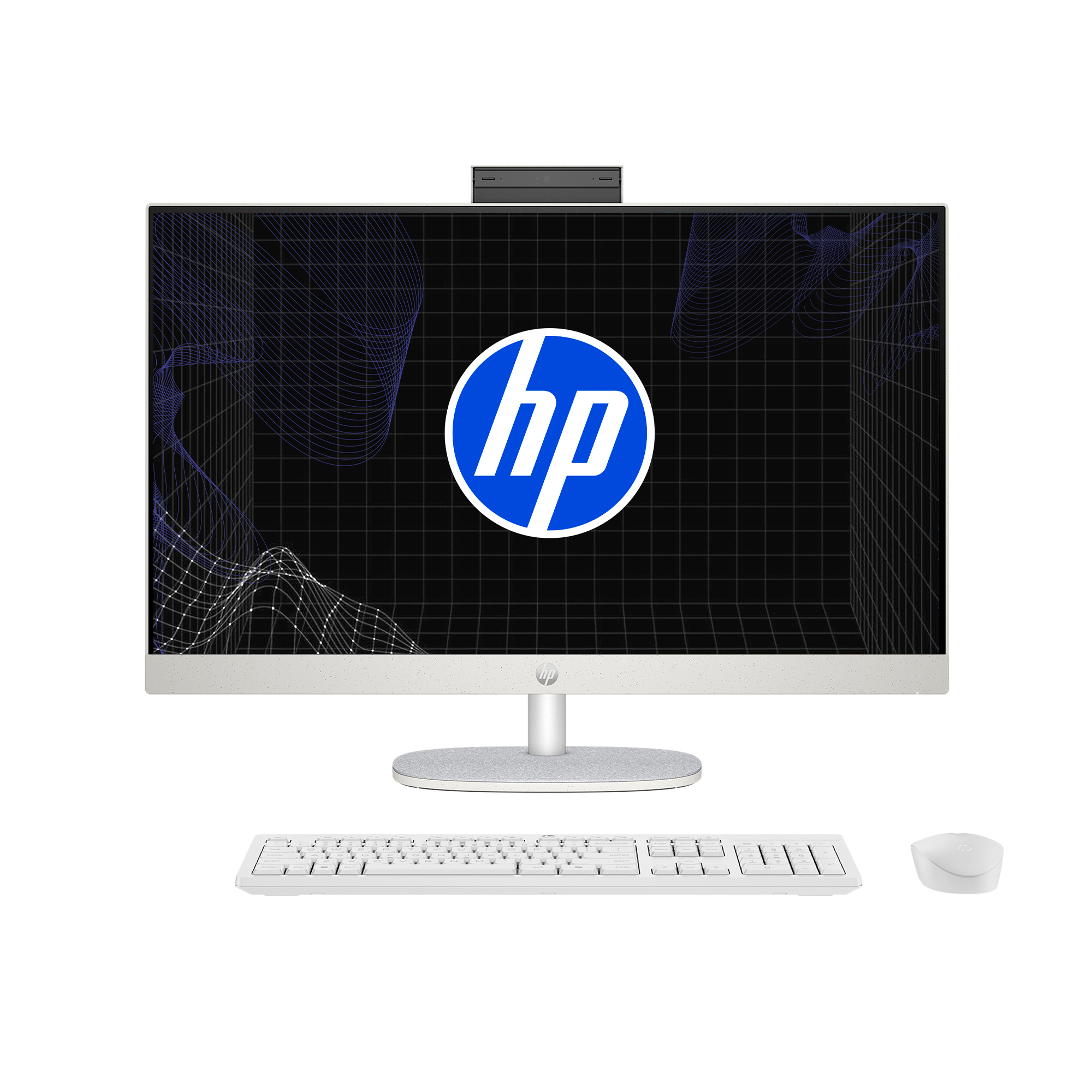 HP - All-in-one - AMD Ryzen 7 350 AI / 4.8 GHz - DDR5 SDRAM - 512 GB HDD - 27" - Integrated graphics - Windows 11 Home - White
