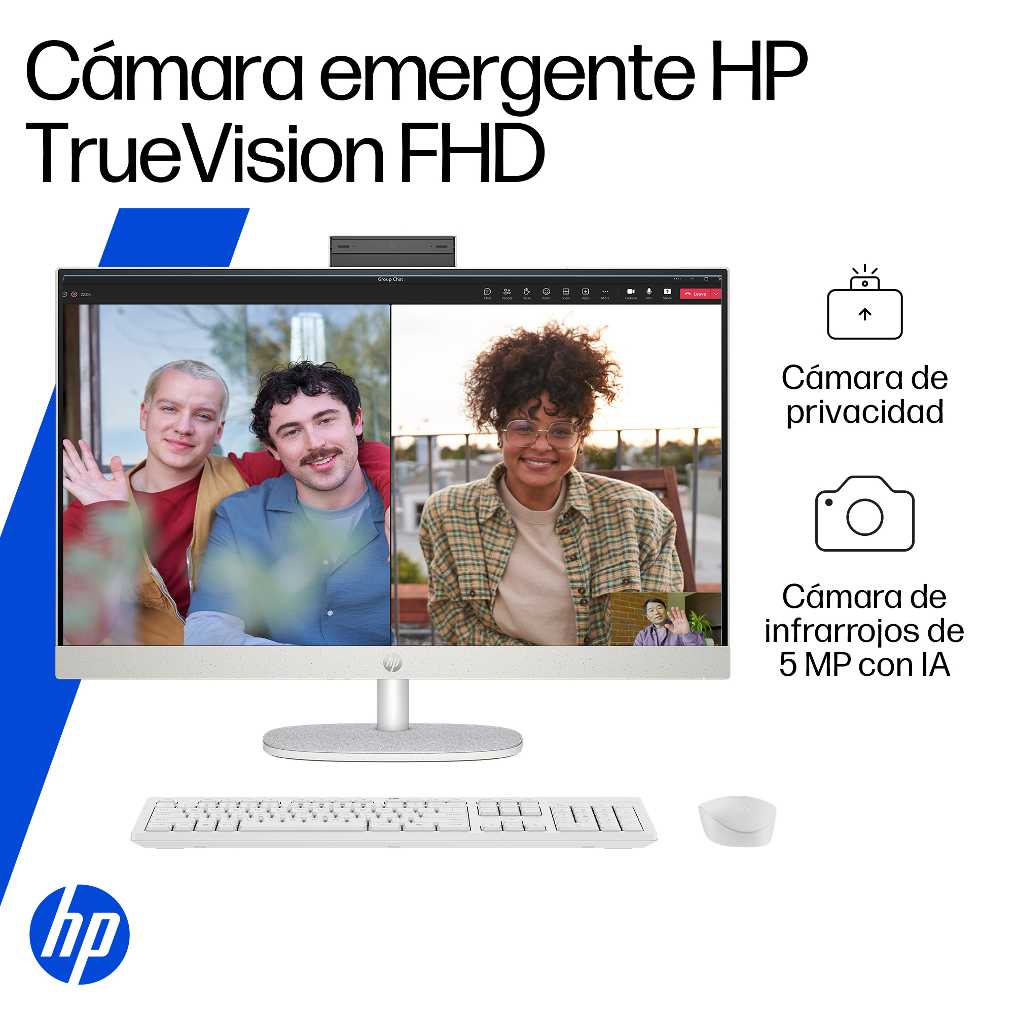 HP - All-in-one - AMD Ryzen 7 350 AI / 4.8 GHz - DDR5 SDRAM - 512 GB HDD - 27" - Integrated graphics - Windows 11 Home - White